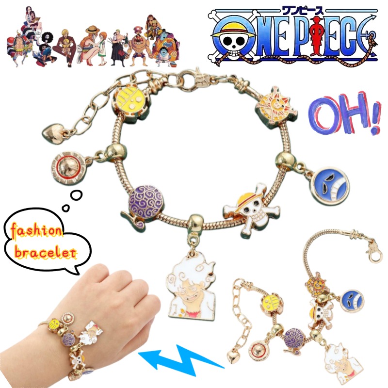 Anime Cosplay Merchandise - วันพีช มังกี้ ดี ลูฟี่ ซันจิสินค้าอนิเมะ สร้อยข้อมือสร้างสรรค์แบบกำหนดเอง