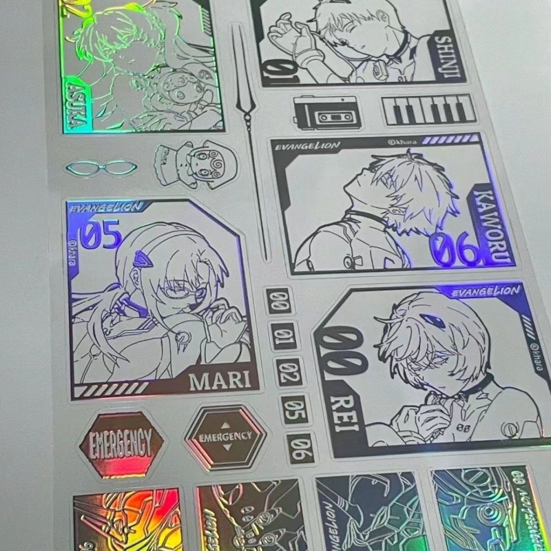 Evangelion Anime Merchandise - สติกเกอร์เลเซอร์ EVA ชินจิ เรย์ อาซึกะ แลงลีย์